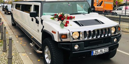 Hochzeitsauto-Vermietung - Antrieb: Gas - weiße Hummer H2 Stretchlimousine