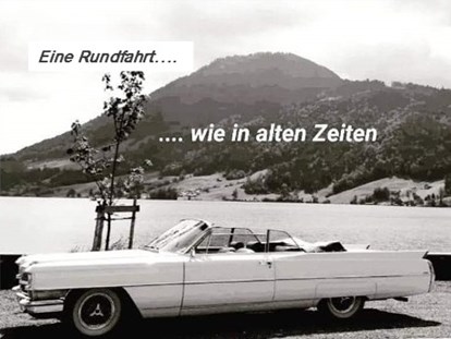 Hochzeitsauto-Vermietung - Antrieb: Benzin - Cadillac-Rundfahrten und Cadillac-Passfahrten 
Gutscheine sind ein beliebtes Geschenk!
 - Oldtimer-Traumfahrt - Cadillac Deville Cabriolet, Jg. 1964